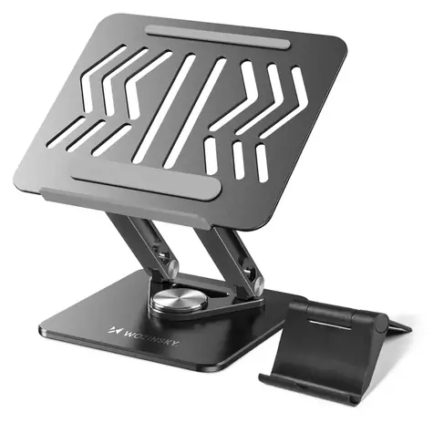 Podstawka pod laptopa i telefon Wozinsky 360°, czarna / Podstawka pod laptopa i telefon / Obrót 360°