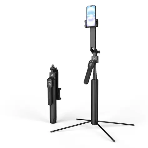 Wozinsky WST-360YS czarny / Selfie stick i statyw / Śledzenie twarzy AI 360° / sterowanie gestami