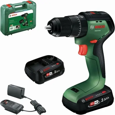BOSCH PSB18V-60 / Wkrętarka kombinowana akumulatorowa / 18 V / 2 x 2,5 Ah