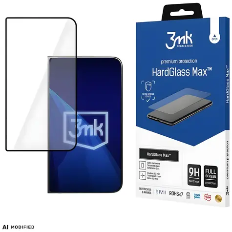 Szkło hartowane 3mk HardGlass Max czarne / Szkło hartowane / Apple iPhone Duo / 9H / 0,3 mm