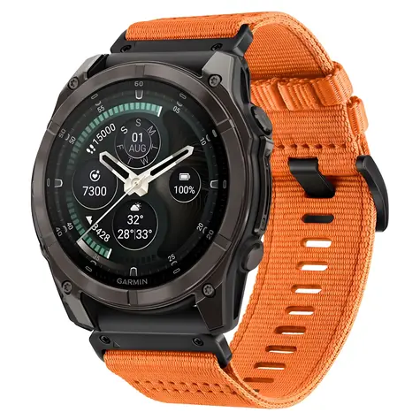 Pasek Tech-Protect Nylon Classic pomarańczowy / Pasek do Garmin Fenix / 5X/5X PLUS/6X/6X Pro/7X/8/8 Pro/9/9 Pro (47 mm)