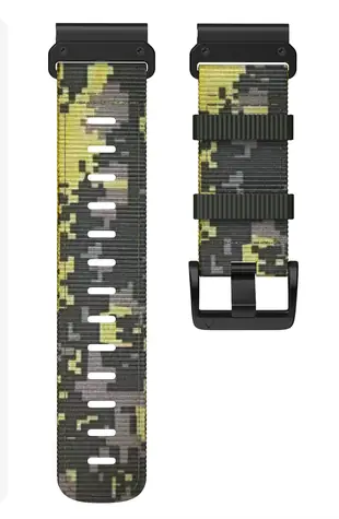 Pasek X-SITE do Garmin QuickFit 22 mm żółty kamuflaż / Pasek / Nylon / 22 mm