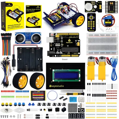 KEYESTUDIO KS0436 Arduino Robot Car Kit / Płytka REV4 ATmega328P / 5 projektów / USB