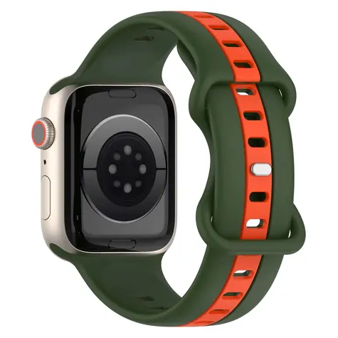 Pasek silikonowy X-SITE do Apple Watch 42/44/45/49 mm zielono-czerwony / Pasek / Apple Watch / Silikon