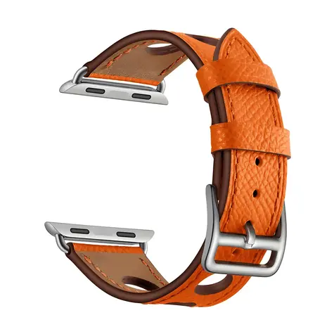 Pasek skórzany X-SITE do Apple Watch 38/40/41 mm pomarańczowy / Pasek / Apple Watch / Skóra