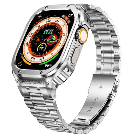 X-SITE 3Beads srebrny / Pasek z pokrowcem do Apple Watch / 44 mm