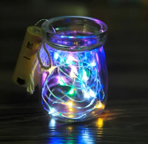 Łańcuch na butelki LED X-SITE THD-012, kolorowy / 1,5 m / 3x LR44 / wodoodporny