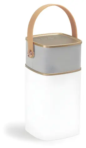 X-SITE iLuna biało-złoty / Głośnik przenośny / Bluetooth / 5W / Latarka LED / power bank 4400mAh / IPX4