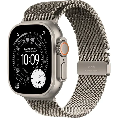 Apple Watch Ultra 3 (2025) GPS+Cellular 49 mm, tytanowa obudowa - tytanowa opaska Milanese (M) / 155-185 mm 
