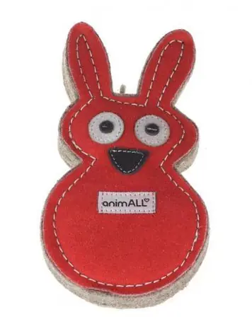 animALL Zabawka Królik skóra naturalna podszyta filcem 18x11 cm