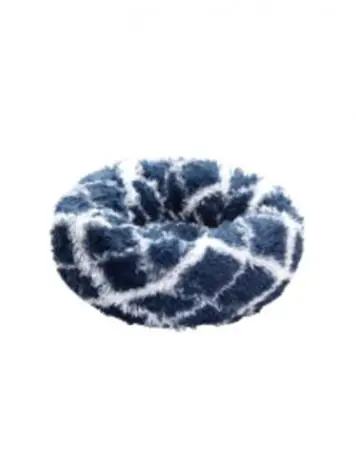 animALL Pluszowe okrągłe łóżko niebiesko-białe 60 cm