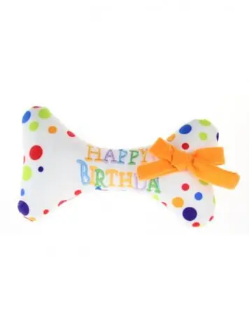animALL Zabawka dla psa Kość Happy Birthday bawełna 17 cm