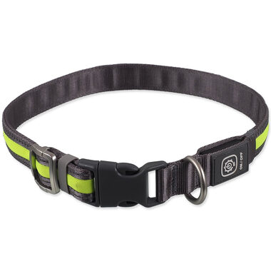 Obroża nylonowa LED Dog Fantasy USB, świecąca SM, zielona, 1,9x35-50 cm