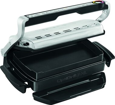 TEFAL Optigrill+ XL GC724D12 + naczynie do pieczenia srebrne / Grill kontaktowy / 2000 W / 9 programów / Grill. powierzchnia: 800cm2