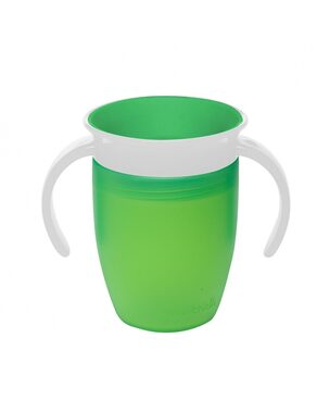 Munchkin - Kubek niepłynący Junior 360° z uszami 207 ml - zielony / od 6 miesiąca