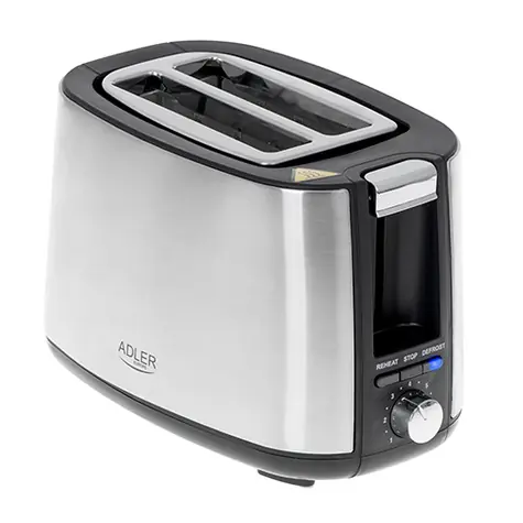 Adler AD 3214 srebrny / Toster / 900W / 2 tosty 