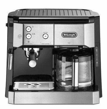 DeLonghi BCO421.S srebrny / Ekspres dźwigniowy + kroplownik / 1750W / 1,0 l / 15 bar / spieniacz do mleka