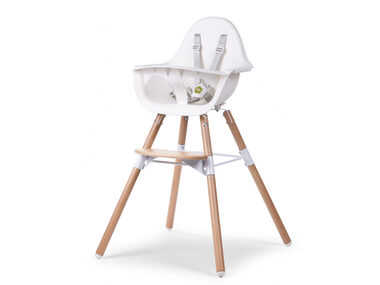 Childhome Evolu 2 Natural - Białe / Krzesełko 2w1 / od 6 miesiąca do 6 lat