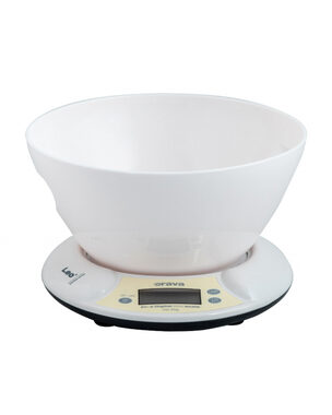 Orava EV-2 biała / Cyfrowa waga kuchenna / LCD / max. waga 5 kg