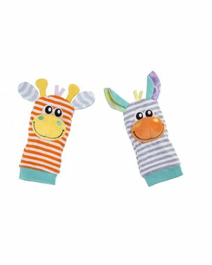 Playgro - Grzechotkowe skarpetki i bransoletki pastelowe/plastikowe