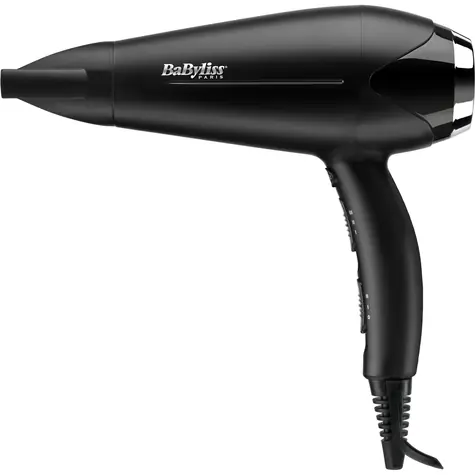 Babyliss D572DE Turbo Smooth czarny / Suszarka do włosów / 2200 W / 3 temperatury / 2 prędkości / Jonizacja / Dyfuzor