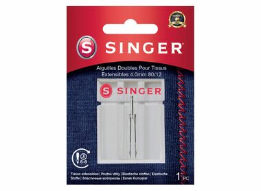 Singer Twin Stretch - 80/12 1szt / Podwójna igła / do rozciągania / po sprzedaży