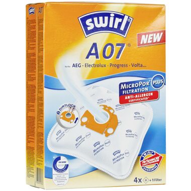 Worki do odkurzacza Swirl A 07 MP PLUS AirSpace / tekstylne / uniwersalne / 4 szt