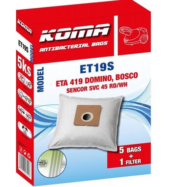 KOMA ET19S Worki do odkurzacza ETA Domino 1419 / 5 szt