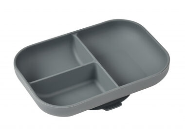 Beaba Silikonowy talerz dzielony z przyssawką Mineral Grey