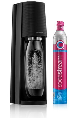SodaStream Terra black / Urządzenie do napojów gazowanych / Bez BPA / 1x butelka 1 L / 1x gaz CO2