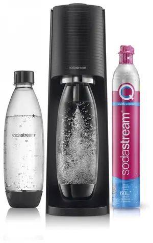 SodaStream Terra (Value Pack) czarny / Urządzenie do napojów gazowanych / Bez BPA / 2x butelka 1 L / 1x gaz CO2