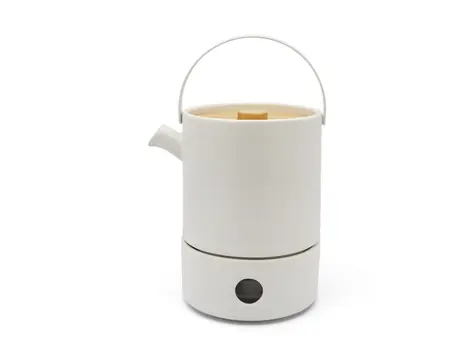 Bredemeijer Umea Czajnik z podgrzewaczem biały / 1,2 l / ceramiczny