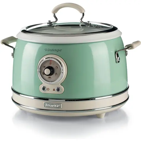 Ariete 2904 Vintage zielony / garnek do gotowania na parze / 700W / 2 pojemniki / pojemnik na wodę 1,8 l 