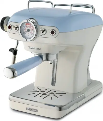 Ariete 1389 Vintage Espresso blue / Ekspres dźwigniowy / 900W / 0,9 L / 15 bar / manometr / spieniacz do mleka 