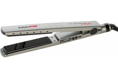 Babyliss Pro BAB2091EPE szary / Profesjonalna prostownica do włosów z jonizacją / płytki 28x110 mm / 5 temperatur 150°- 230°C 
