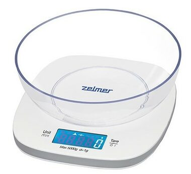 Zelmer ZKS1450 biały / Waga kuchenna / wyświetlacz LCD / max 5 kg