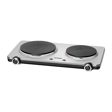 Bomann DKP 5033 E CB czarny srebrny / Kuchenka elektryczna dwupłytowa / 2500 W / 185 mm 1500 W + 155 mm 1000 W