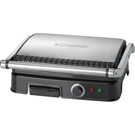 Bomann KG 2242 CB czarny / Elektryczny grill kontaktowy / 2000 W / stal nierdzewna