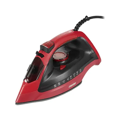 Mesko MS 5031 czarno czerwony / Żelazko / 3000W / 400 ml / para 40g-min / ceramiczna powierzchnia do prasowania