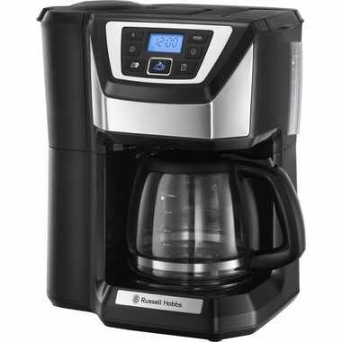 Russell Hobbs 22000-56 Victory Grind & Brew / Przelewowy ekspres do kawy ze młynkiem / 1025W / 1,5 l / czajnik szklany