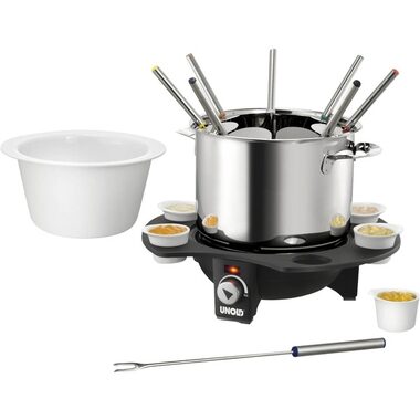 Unold 48645 Elagance szary / elektryczne fondue / 1000 W / 0,9 - 1,5 L / 8 widelców