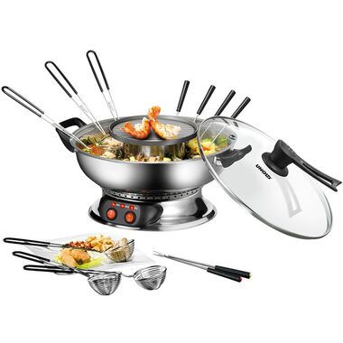 Unold 48746 Asia srebrny / elektryczne fondue / 1350 W / 6 widelców