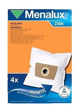 Menalux 2306 Worki do odkurzaczy / do odkurzaczy Rowenta i Moulinex / 4 szt.