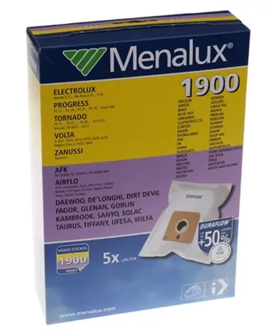 Worki do odkurzaczy Menalux 1900 / do odkurzaczy Daewoo i De'longhi / 5 szt. + filtr