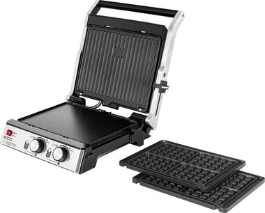 ECG KG 2033 Duo Grill & Waffle / grill elektryczny / 2000 W / 290 x 230 mm / 2 termostaty / 3 palniki 