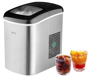 ECG ICM 1253 Iceman srebrny / Kostkarka do lodu / 120 W / 2 L / 11,8 kg dziennie 