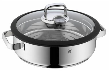 WMF Garnek do gotowania na parze 28 cm srebrny / 3,5 l / Stal nierdzewna 