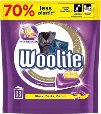 Woolite Keratin Darks - Denim - Czarny 33 kapsułki / kapsułki żelowe
