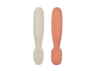 Łyżki treningowe Beaba First silikonowe Terracotta/Velvet Grey