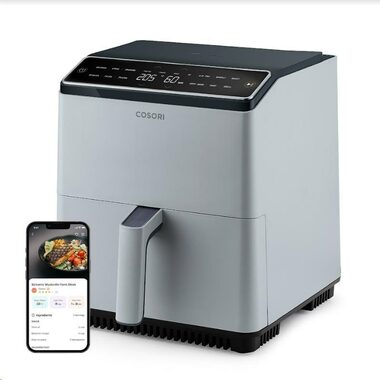 Cosori Dual Blaze SMART szary / Frytownica na gorące powietrze z akcesoriami / 1700 W / 6,4 L 